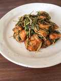 Quick Teriyaki Chicken and Mizuna Stir-Fry