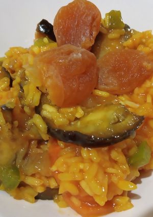 Una foto de Risotto dulzón con berenjenas