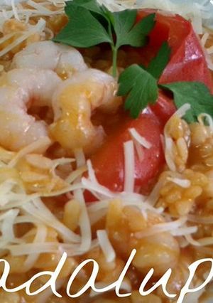Foto principal de Arroz meloso de tomate y gambas en GME y F y tradicional