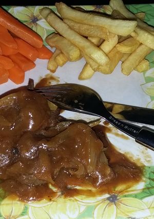 Foto resep Steak daging saos bawang bombai