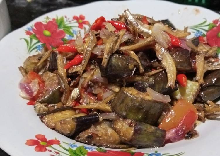 Resep Ikan teri terong ungu bawang yang Lezat