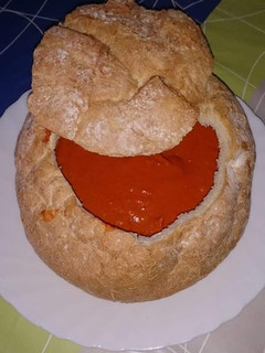 Una foto de Crema de pimientos del piquillo