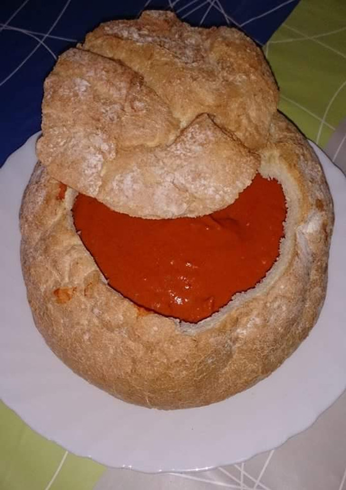 Una foto de Crema de pimientos del piquillo