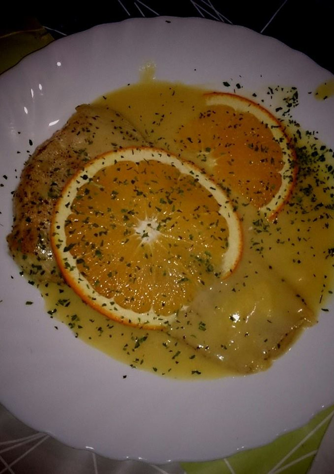 Una foto de Lenguado a la naranja
