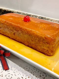 Una foto de Pudín con coca maría de almendras al Pedro Ximénez
