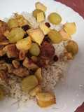 Pavo al horno con manzana, higos, uvas, pasas y frutos secos