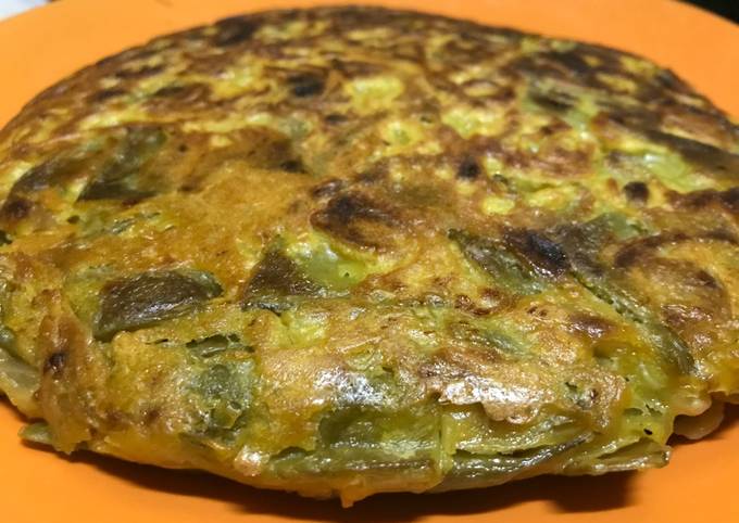 Tortilla vegana de chauchas. Apto celíacos y alérgicos al huevo! Receta de   Cookpad