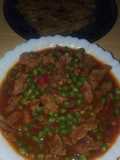 Stewed meat and peas