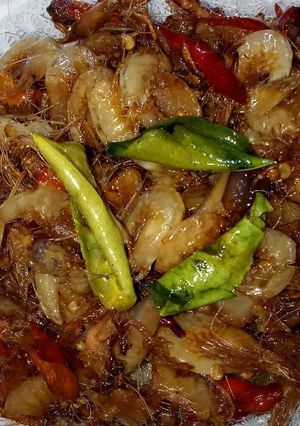 Foto resep Udang rebon tumis pedas