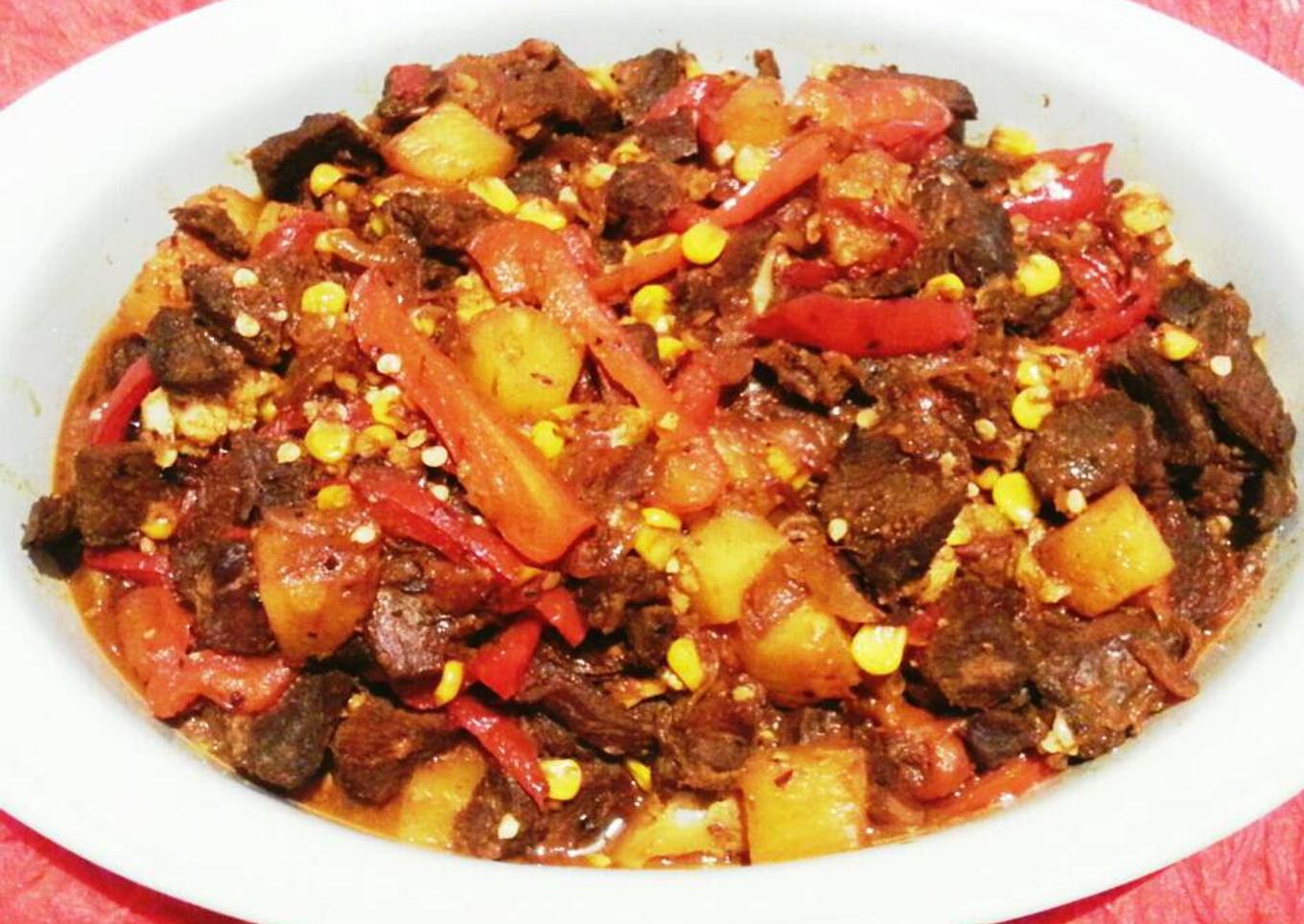 Daging kambing saos teriyaki