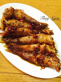 Hình của món Cá Đục kho tiêu.