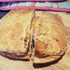 A picture of Savoury Meat and Cheese Cake.
