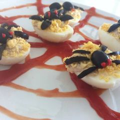 A picture of Halloween spider eggs.