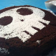 A picture of Halloween Skull Chocolate Cake.