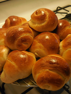 A picture of Almond milk dinner roll bread with homemade sourdough.