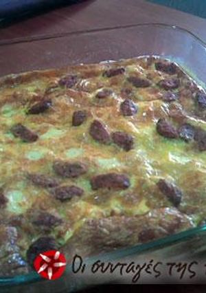 A picture of Omelette in the oven.