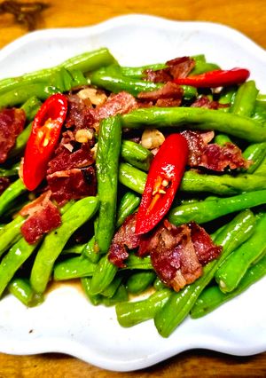 培根炒四季豆 的食譜成品照片