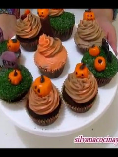 Una foto de Halloween!!! Cupcakes de Chocolate de Terror!!!