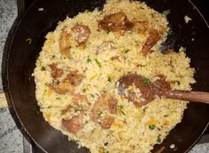 O poză a rețetei Pilaf de orez cu carne de porc!.