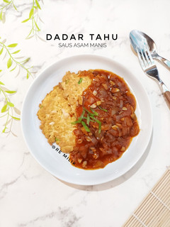 Foto resep 539.Dadar Tahu Saus Asam Manis