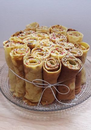 Une photo de Gâteau de crêpes verticales