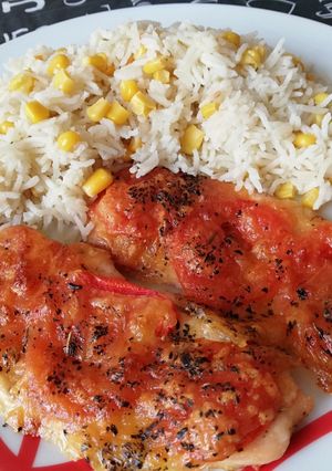 Olaszos csirkemell kukoricás basmati rizzsel recept fotója