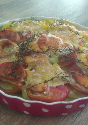 Une photo de Tian de légumes au chèvre