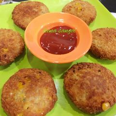 A picture of Corn Chick peas Cutlets (tikki).