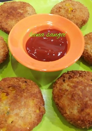 A picture of Corn Chick peas Cutlets (tikki).