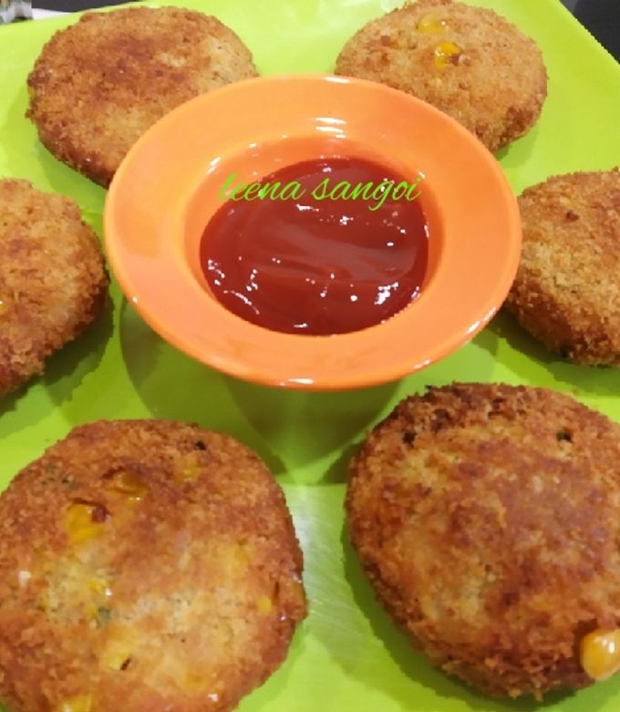 A picture of Corn Chick peas Cutlets (tikki).