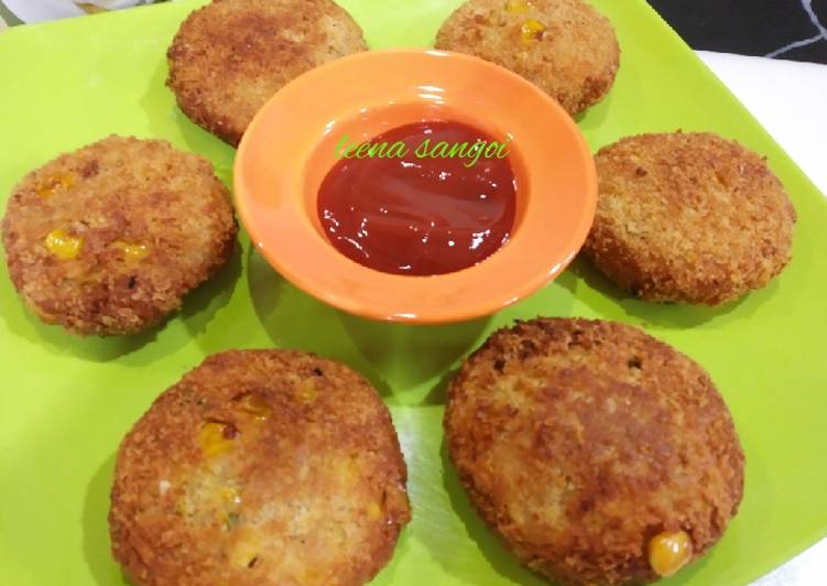 Steps to Prepare Favorite Corn Chick peas Cutlets (tikki)