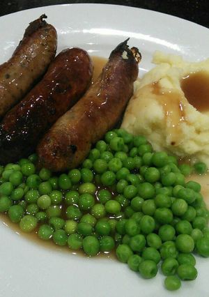 A picture of Sausage and Mash.