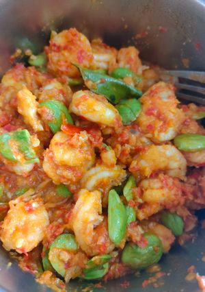 Foto resep Udang pete balado
