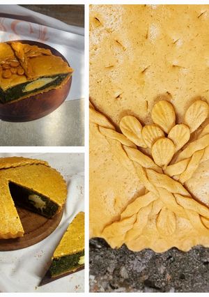 Una foto de 🥧 Masa de mayonesa y pimentón para tarta salada 🥧