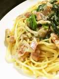 Spinach and Bacon Cream Pasta!!