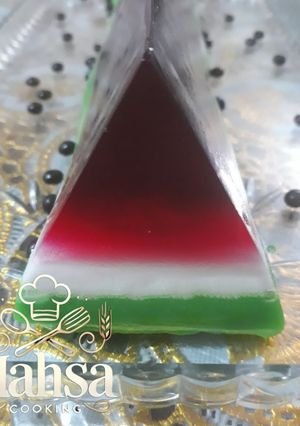 عکسی از دستور ژله هندوانه سه رنگ