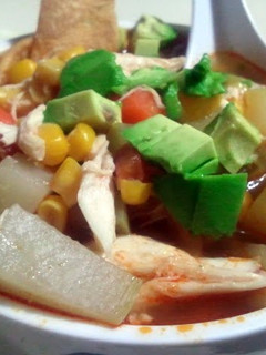 A picture of tortilla soup simple and easy.
