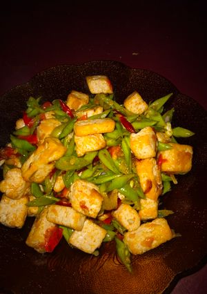 Foto resep Tumis buncis tahu pedas