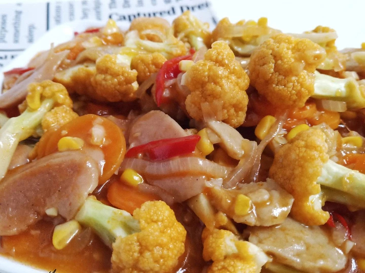 Easy Steps Prepare Recipes Capcay Kuah Merah the Can Spoil the Tongue Tasty.