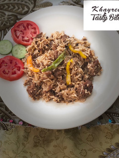A picture of Smokey minced meat rice.
