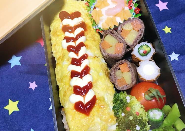 Hias telur omelette bento (bekal)