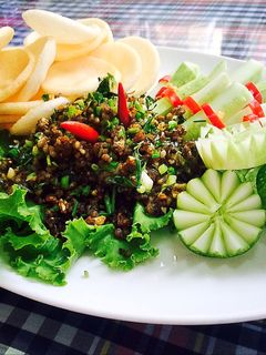 Hình của món Lươn băm xúc bánh phồng tôm.