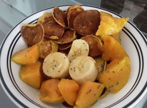 Una foto de Mini pancakes de banano!!! 😜🍌🥞