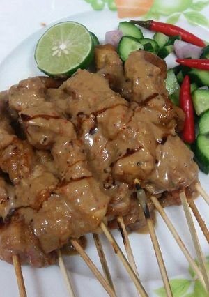 Foto resep Sate ayam bumbu kacang