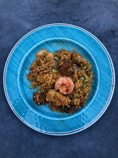 Una foto de Paella a la leña