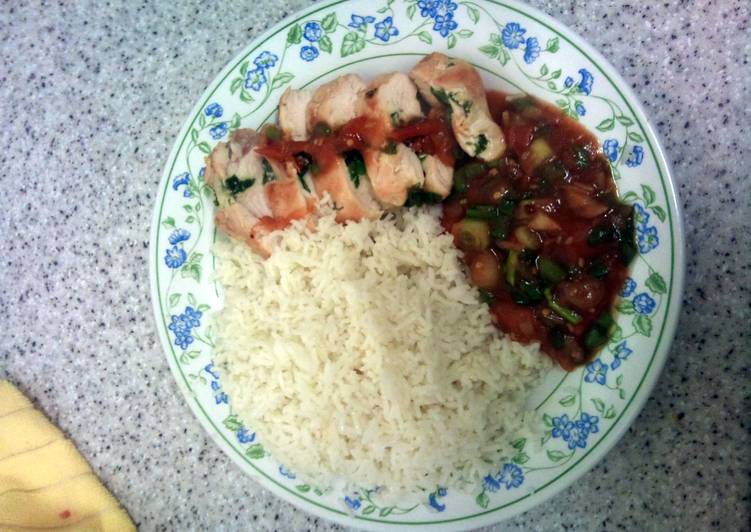 Recipe of Delicious rice&chicken,i created this my self.not sure what name to give.lol