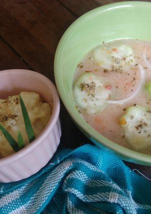 Foto resep Soup krim tomat,oyong dan kentang tumbuk
