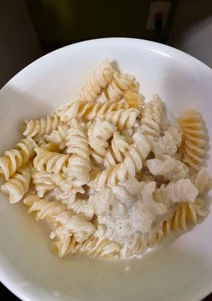 Una foto de Pasta en salsa de queso