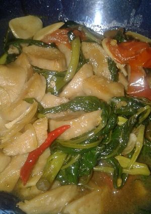 Foto resep Tumis kangkung bakso saus tiram