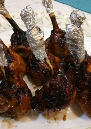 A picture of Lolipop Chicken in BBQ Sauce.